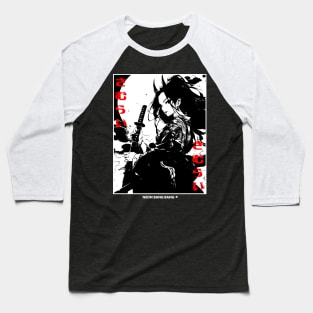 Cyberpunk Japanese Samurai Asian Girl Warrior Ninja Manga Aesthetic Anime Goth Grunge Baseball T-Shirt